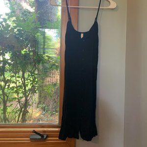 Button up black skater dress